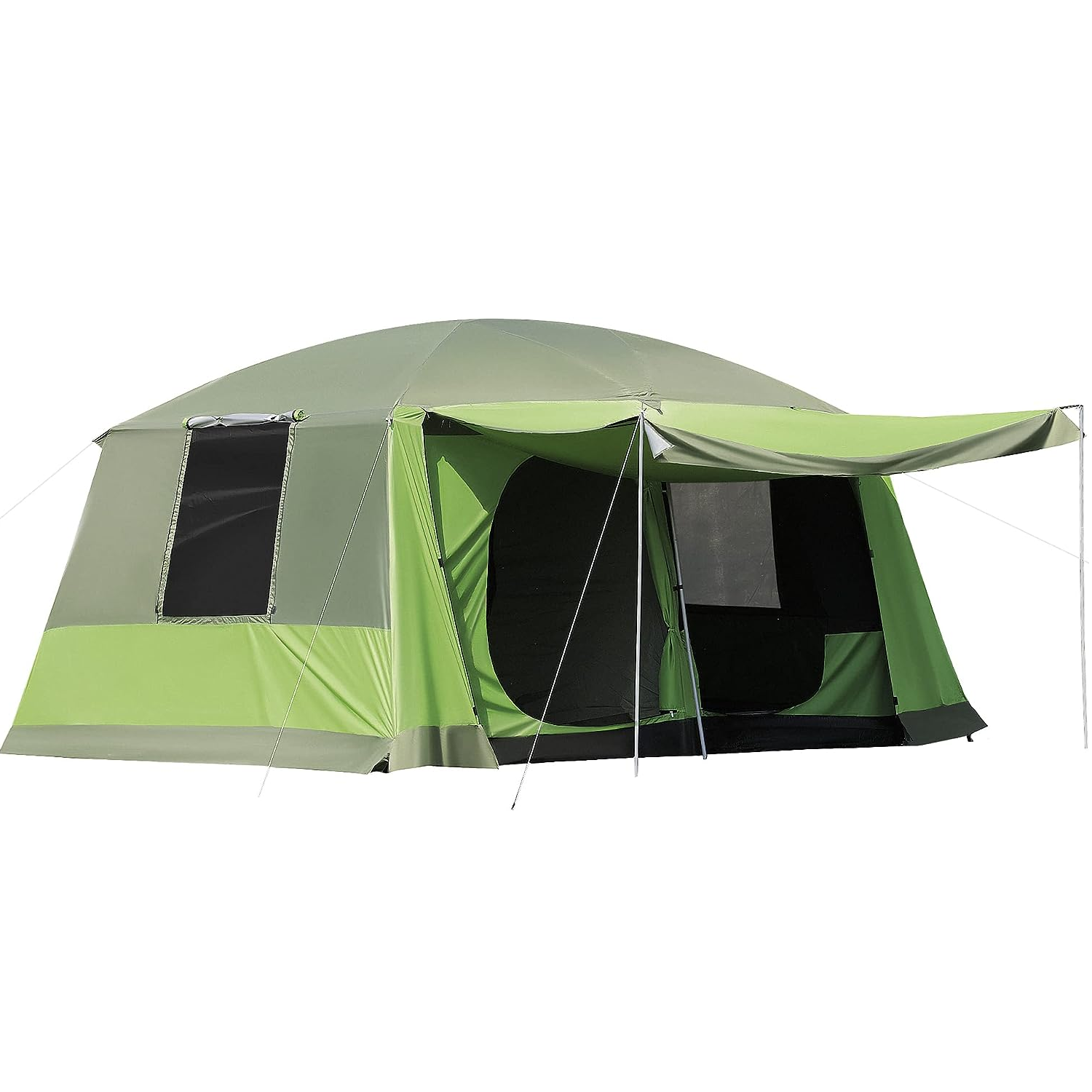 OutSunny Two Room Tunnel Tent Camping Shelter W/ Porch And Portable Carry Bag